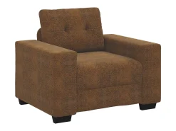 | Cadeira Sofa | com almofada Castanho Couro sintético e Madeira