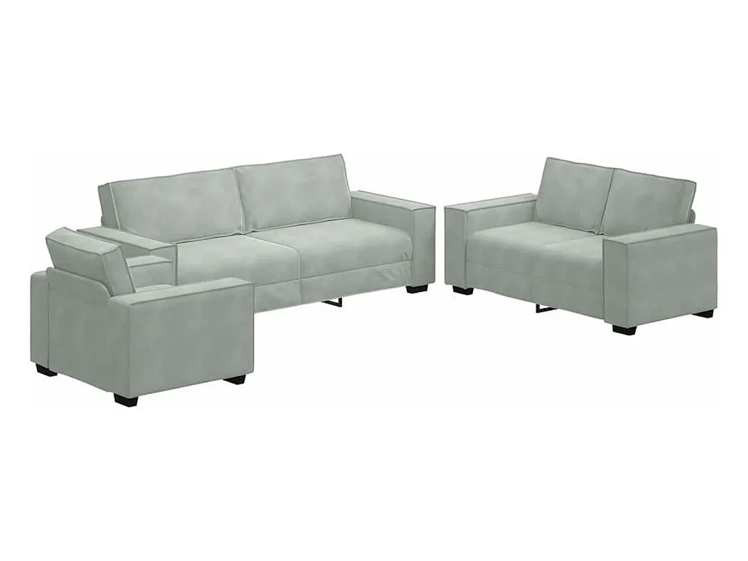 | Conjunto de Sofás | 3 pcs Cinzeto 220 x 78 x 84 cm Veludo
