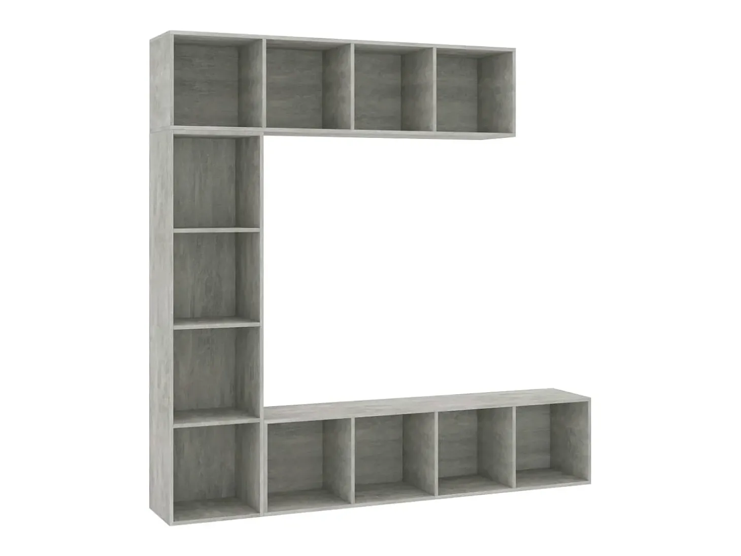 3 pcs conjunto armário TV/estante 180x30x180cm cinzento cimento PT784275