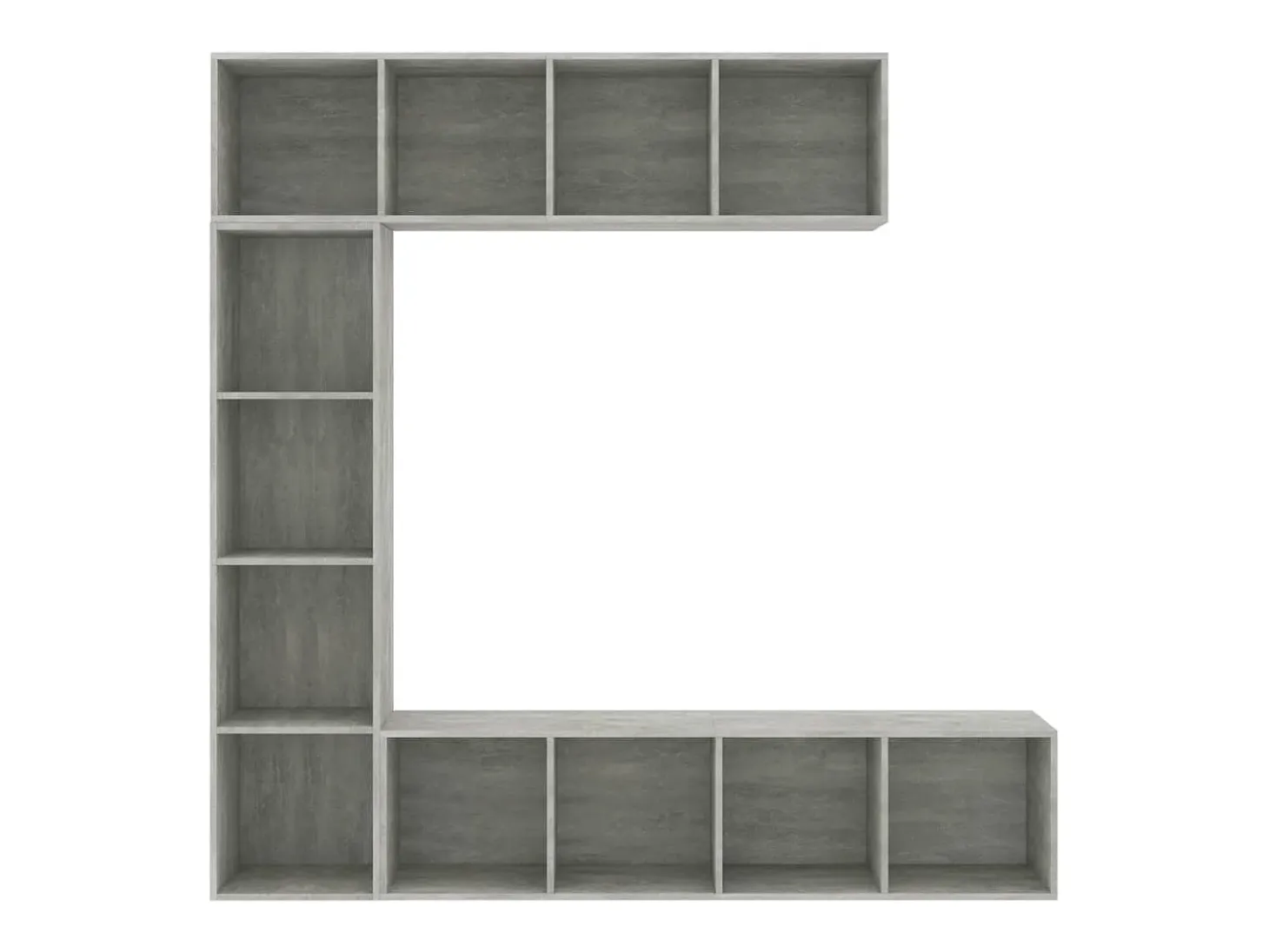 3 pcs conjunto armário TV/estante 180x30x180cm cinzento cimento PT784275