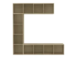 3 pcs conjunto armário TV/estante 180x30x180 cm carvalho sonoma PT395863