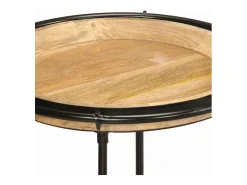 2 pcs Conjunto de mesa de apoio madeira de mangueira maciça