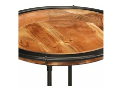 2 pcs Conjunto de mesa de apoio madeira de acácia maciça