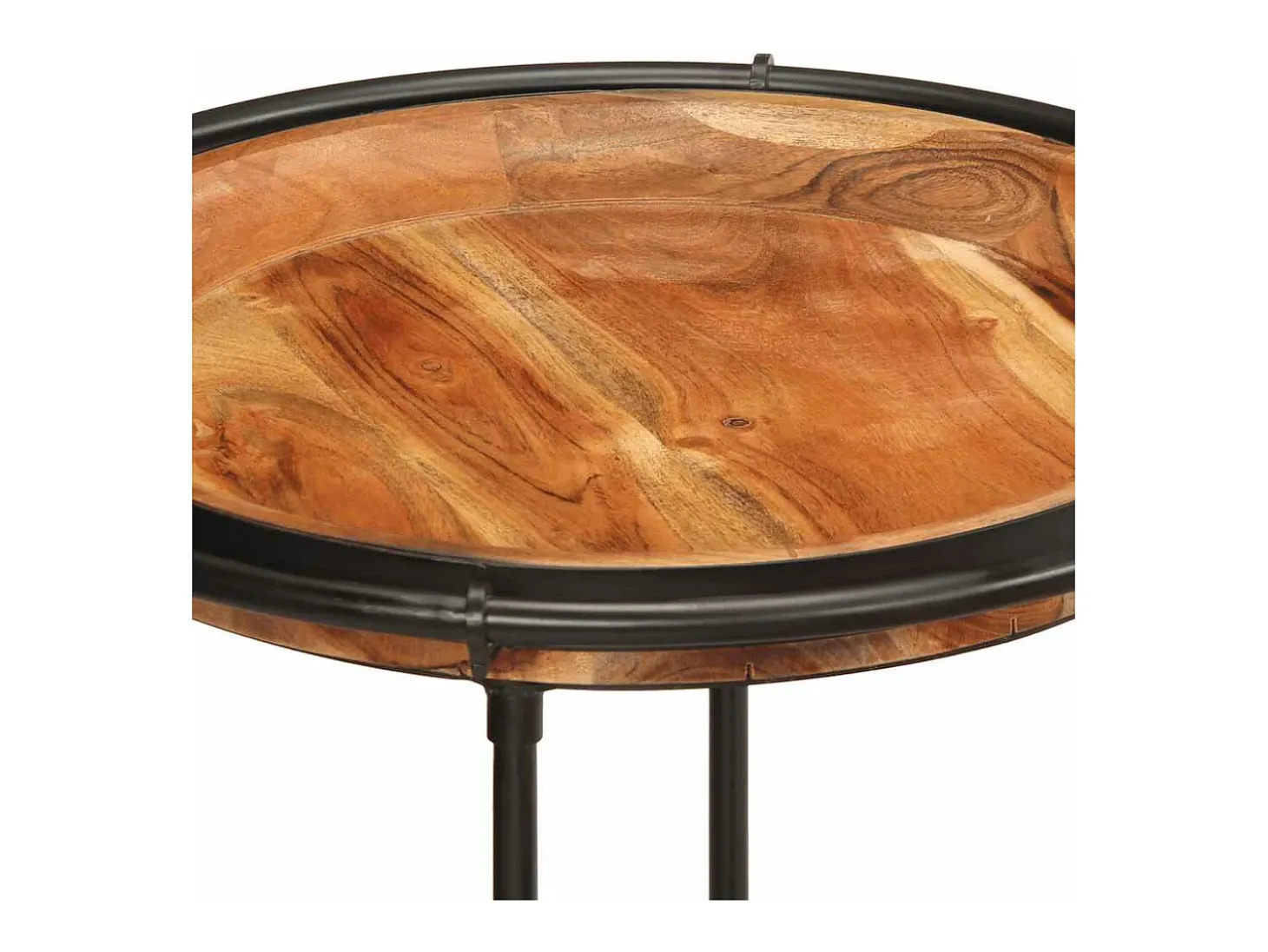 2 pcs Conjunto de mesa de apoio madeira de acácia maciça