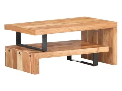 2 pcs conjunto de mesas de centro madeira de acácia maciça
