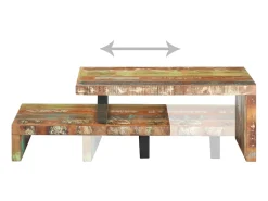 2 pcs conjunto de mesas de centro madeira recuperada maciça PT513526