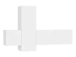3 pcs conjunto de móveis de TV derivados de madeira branco PT455315