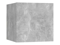 7 pcs conjunto de móveis de TV contraplacado cinzento cimento