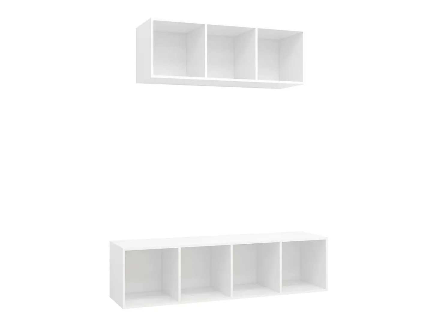 2 pcs conjunto de móveis de TV contraplacado branco PT975926