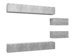 6 pcs conjunto de móveis de TV derivados madeira cinza cimento PT271270