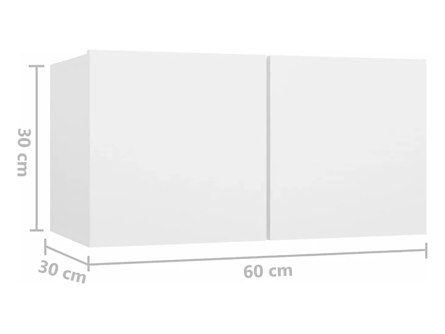 4 pcs conjunto de móveis de TV derivados de madeira branco