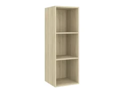 3 pcs conjunto de móveis de TV contraplacado carvalho sonoma PT400202