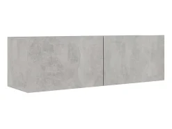 6 pcs conjunto de móveis de TV derivados madeira cinza cimento PT866773