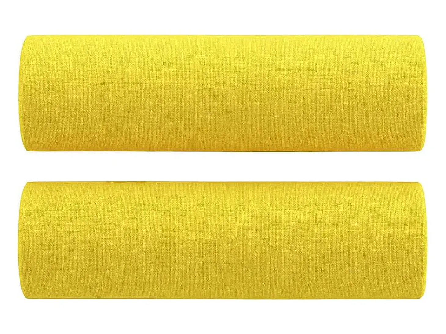 3 pcs conjunto de sofás com almofadas tecido amarelo-claro