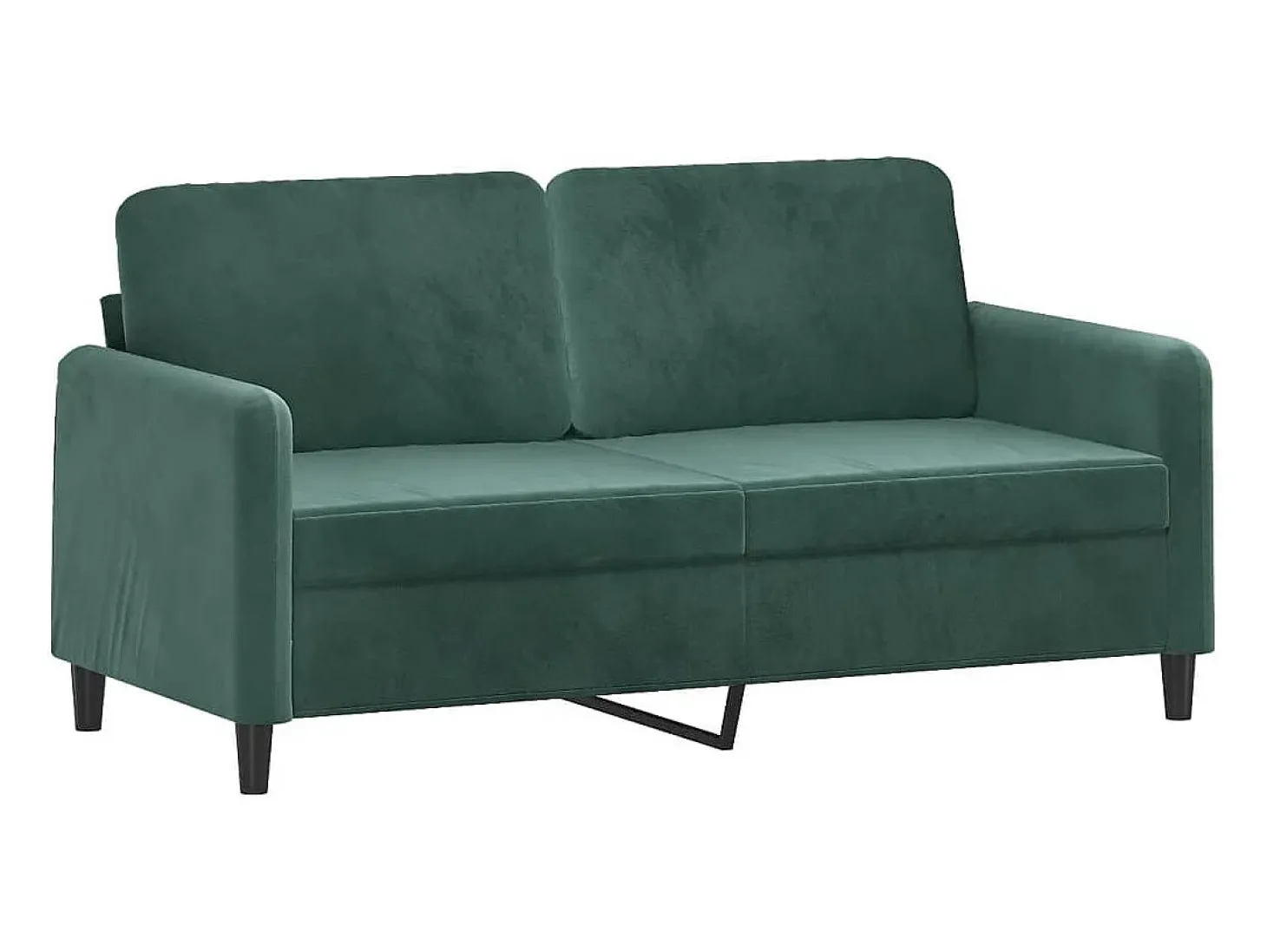 3 pcs conjunto de sofás com almofadas veludo verde-escuro