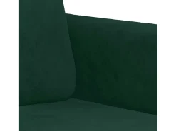 3 pcs conjunto de sofás com almofadas veludo verde-escuro