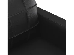 3 pcs conjunto de sofás com almofadões couro artificial preto