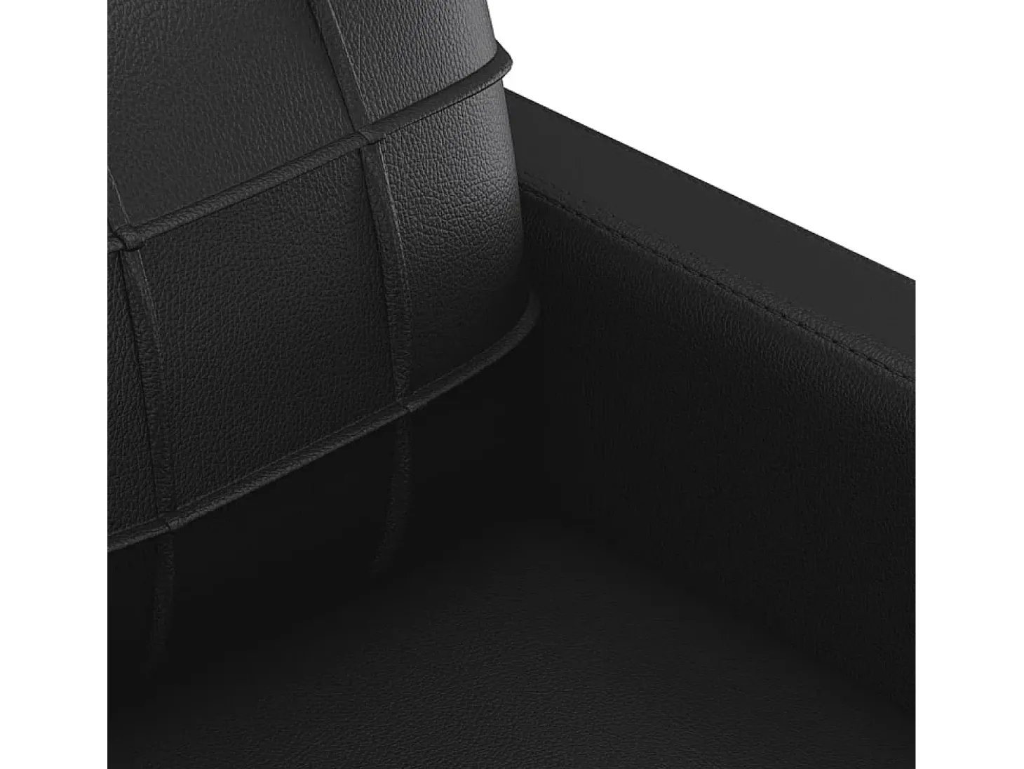 3 pcs conjunto de sofás com almofadões couro artificial preto
