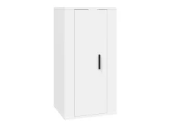 2 pcs conjunto móveis de TV derivados de madeira branco PT895768
