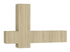 3 pcs conjunto móveis de TV derivados madeira carvalho sonoma PT711703