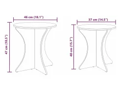 2 pcs Mesas de centro | Mesa de apoio | Mesa de café Natural 46x46x47 cm