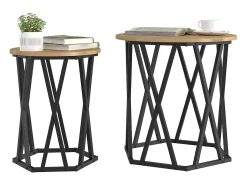 2 pcs Mesas de centro | Mesa de apoio | Mesa de café carvalho artisiano 50x50x50 cm
