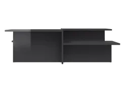 2 pcs Mesas de centro | Mesa de apoio | Mesa de café derivados de madeira cinzento brilhante