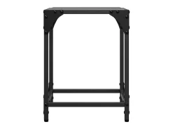 2 pcs Mesas de centro | Mesa de apoio | Mesa de café c/ topo em vidro preto 30x30x40 cm aço