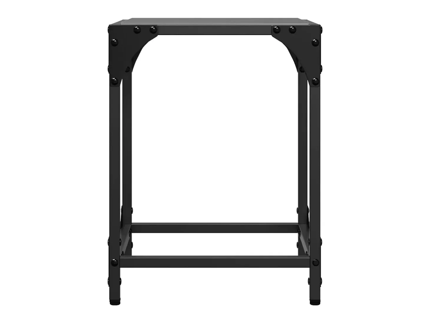 2 pcs Mesas de centro | Mesa de apoio | Mesa de café c/ topo em vidro preto 30x30x40 cm aço