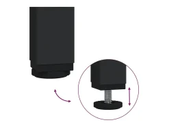 2 pcs Mesas de centro | Mesa de apoio | Mesa de café c/ topo em vidro preto 50x50x45 cm aço