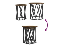 2 pcs Mesas de centro | Mesa de apoio | Mesa de café Carvalho fumado 50x50x50 cm