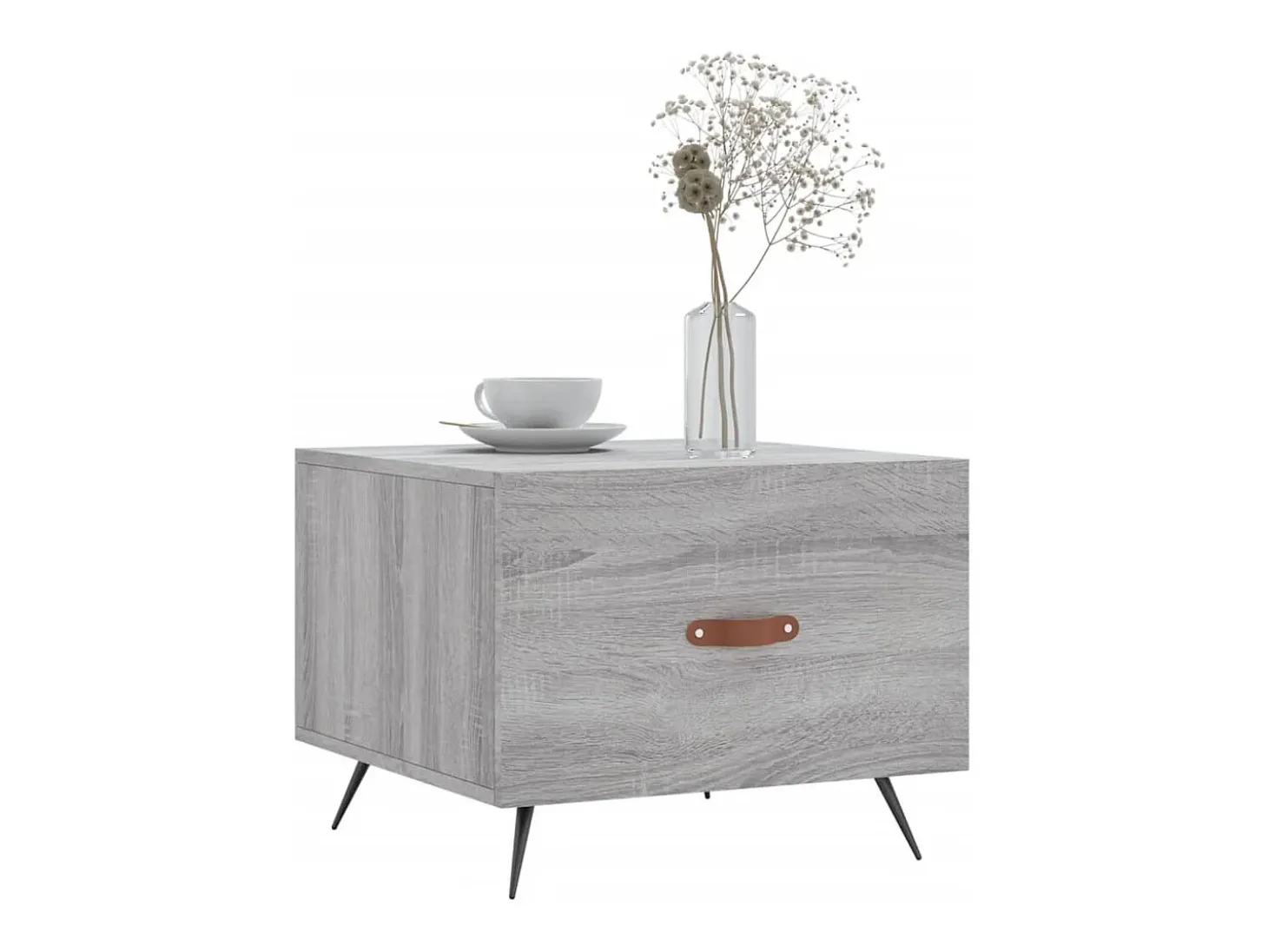 2 pcs Mesas de centro | Mesa de apoio | Mesa de café 50x50x40 cm madeira proc. sonoma cinza