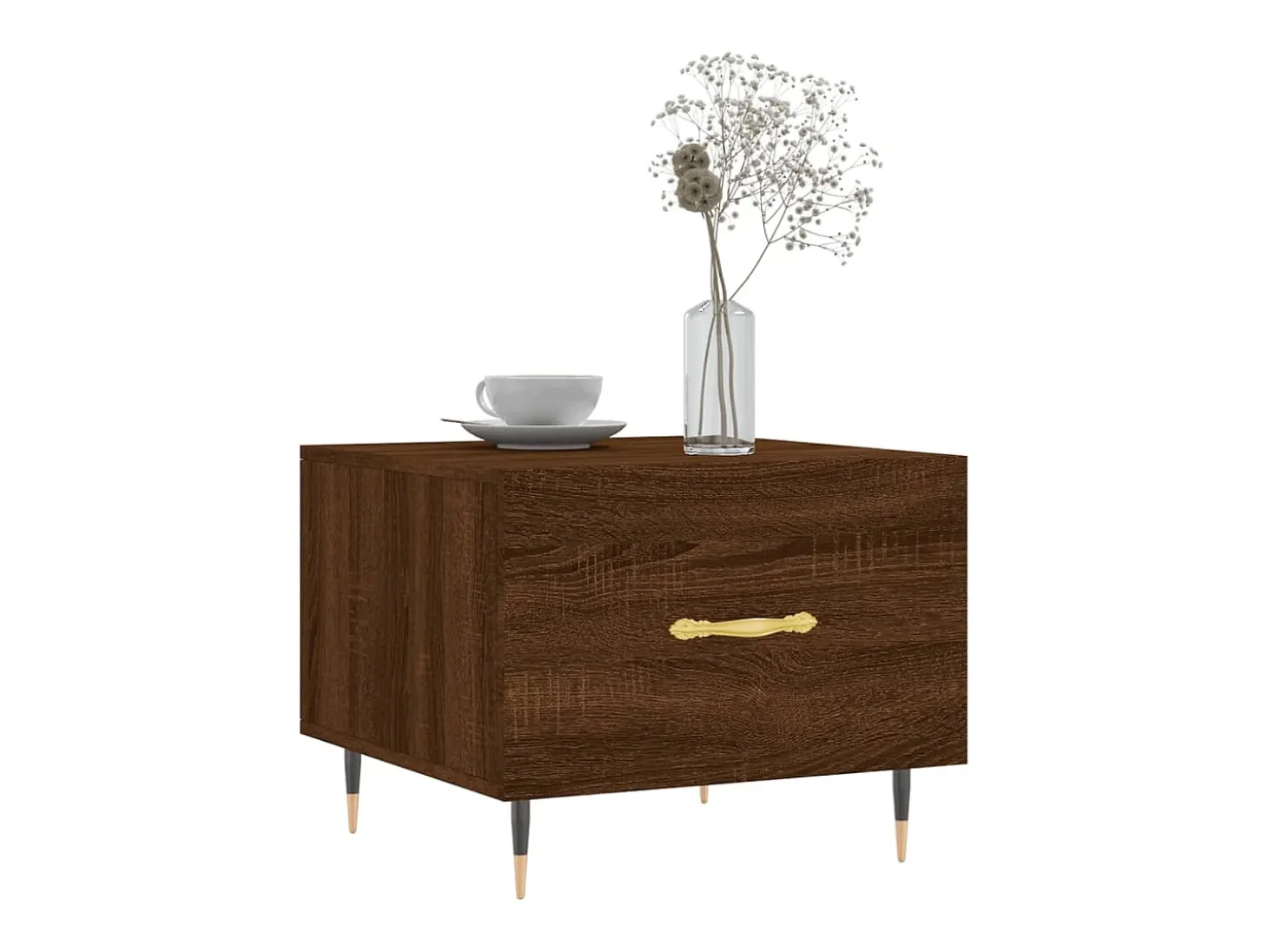 2 pcs Mesas de centro | Mesa de apoio | Mesa de café 50x50x40 cm madeira proc. carvalho castanho