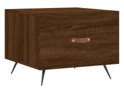 2 pcs Mesas de centro | Mesa de apoio | Mesa de café 50x50x40 cm madeira proc. carvalho castanho