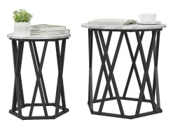2 pcs Mesas de centro | Mesa de apoio | Mesa de café Sonoma cinzento 50x50x50 cm