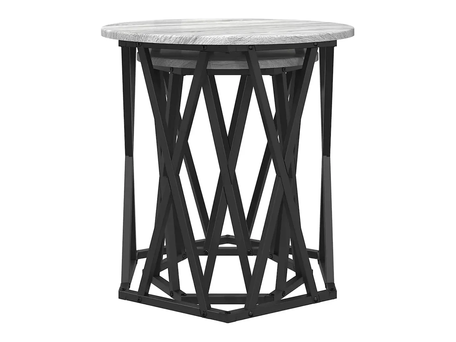 2 pcs Mesas de centro | Mesa de apoio | Mesa de café Sonoma cinzento 50x50x50 cm