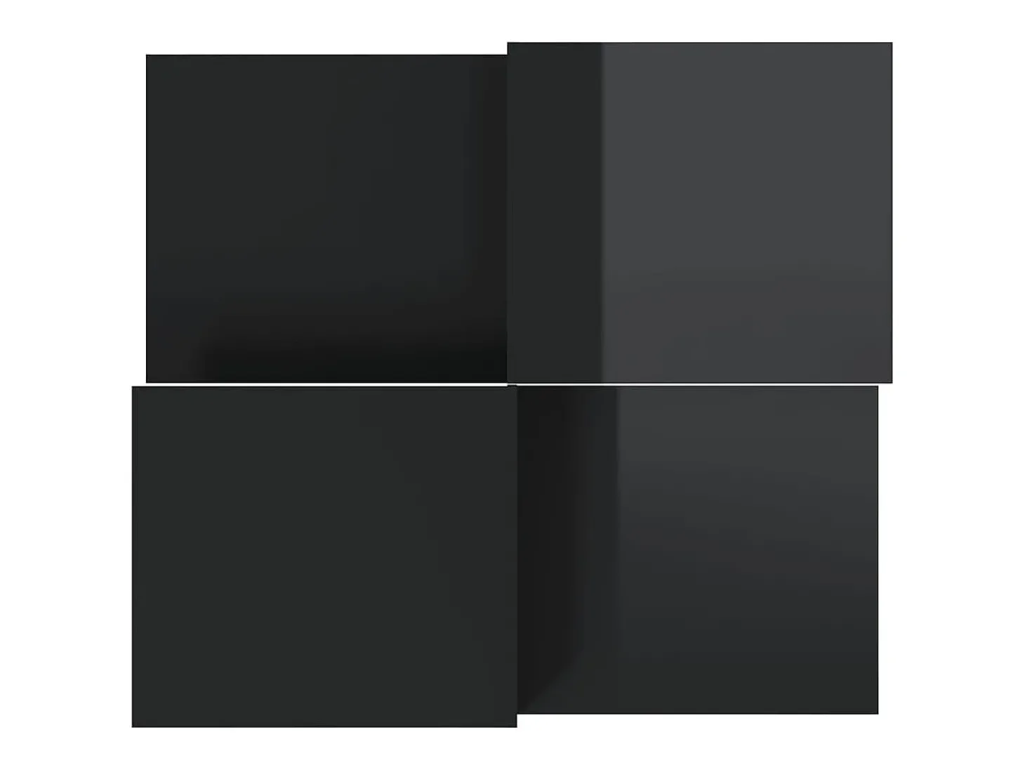 2 pcs Mesas de centro | Mesa de apoio | Mesa de café derivados de madeira preto brilhante