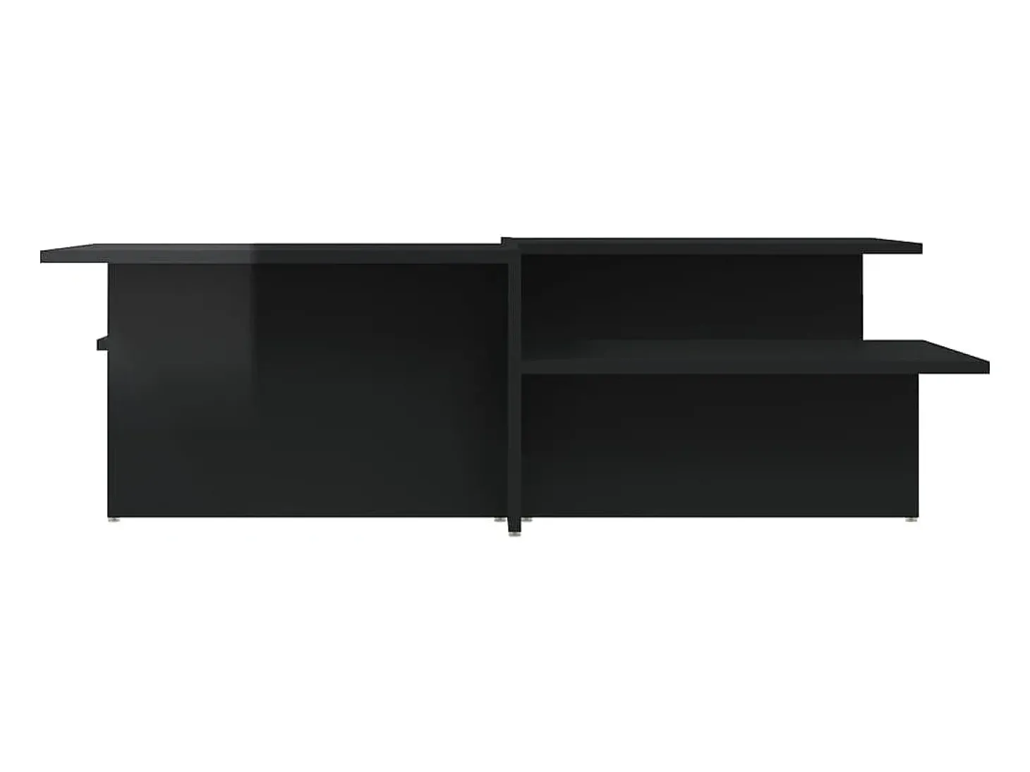 2 pcs Mesas de centro | Mesa de apoio | Mesa de café derivados de madeira preto brilhante