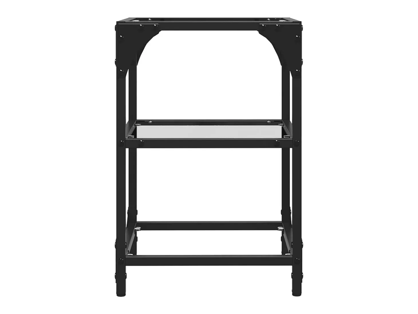 2 pcs Mesas de centro | Mesa de apoio | Mesa de café c/ tampo vidro transparente 30x30x45cm aço