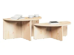2 pcs Mesas de centro | Mesa de apoio | Mesa de café Natural 79x39.5x40 cm