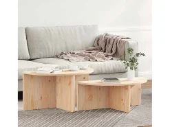 2 pcs Mesas de centro | Mesa de apoio | Mesa de café Natural 79x39.5x40 cm