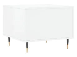 2 pcs Mesas de centro | Mesa de apoio | Mesa de café 50x50x40 cm branco brilhante