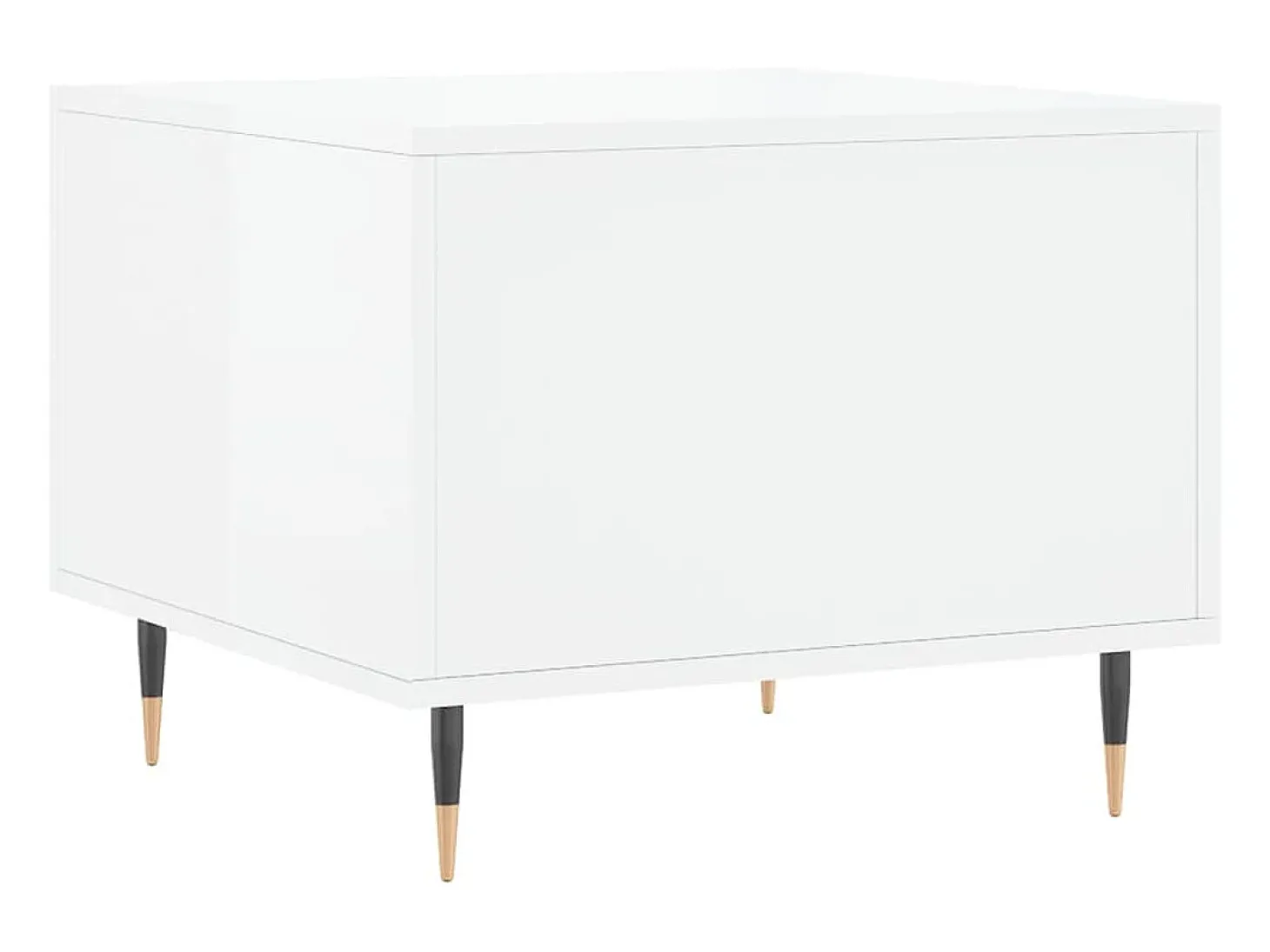 2 pcs Mesas de centro | Mesa de apoio | Mesa de café 50x50x40 cm branco brilhante
