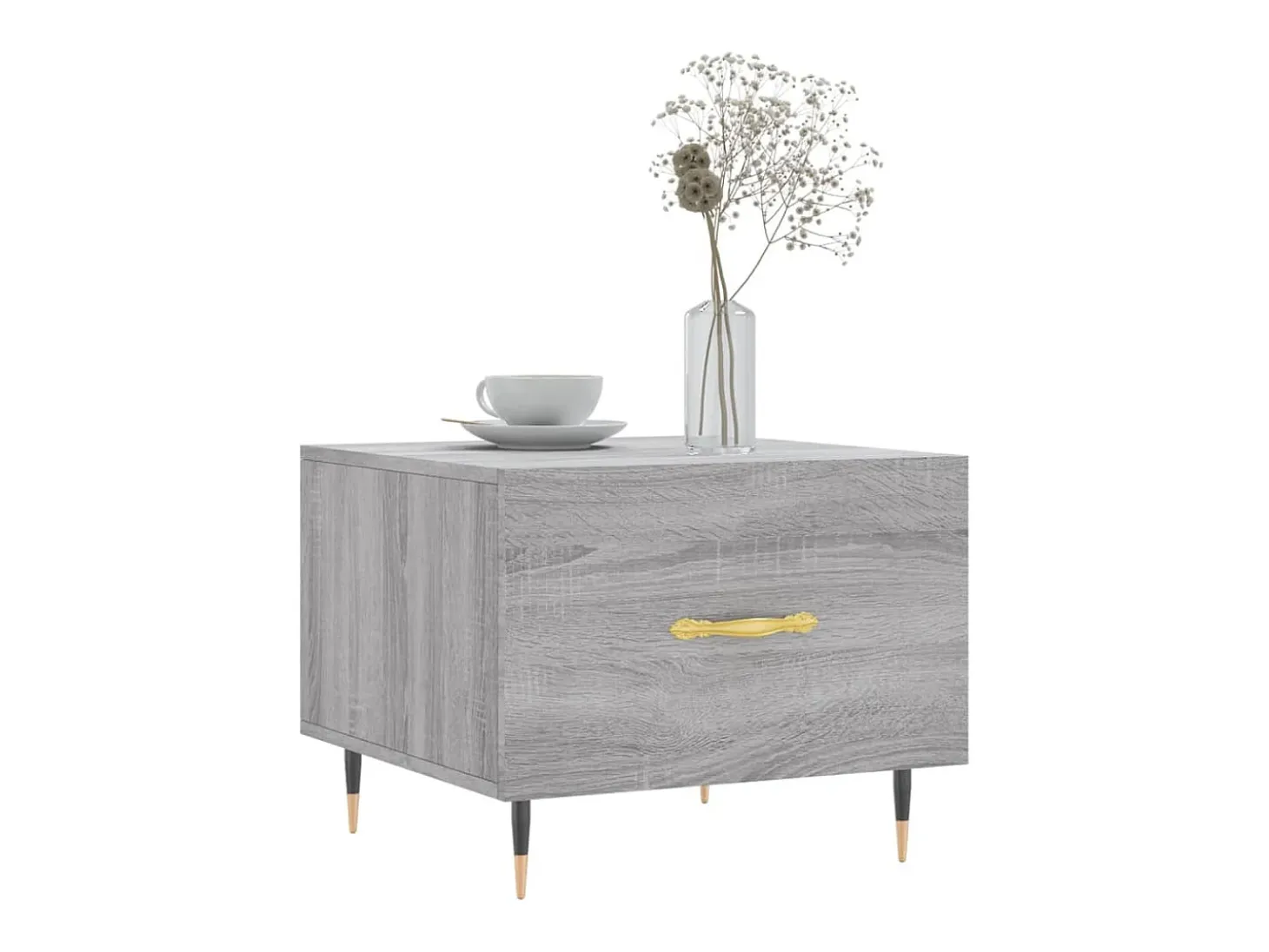 2 pcs Mesas de centro | Mesa de apoio | Mesa de café 50x50x40 cm madeira proc. sonoma cinza