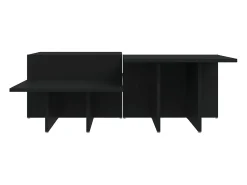 2 pcs Mesas de centro | Mesa de apoio | Mesa de café derivados de madeira preto