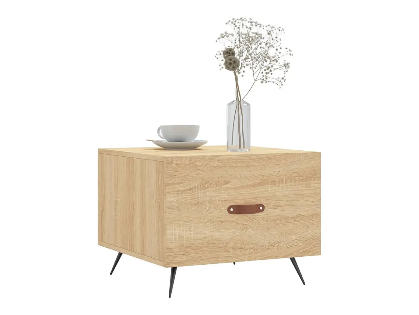 2 pcs Mesas de centro | Mesa de apoio | Mesa de café 50x50x40cm deriv. madeira carvalho sonoma