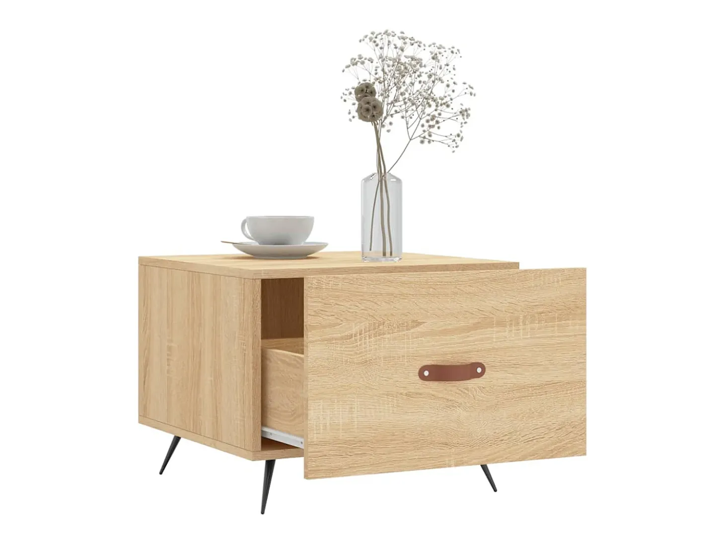 2 pcs Mesas de centro | Mesa de apoio | Mesa de café 50x50x40cm deriv. madeira carvalho sonoma