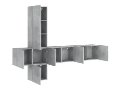 5 pcs móveis de parede p/ TV derivados de madeira cinza cimento PT519288