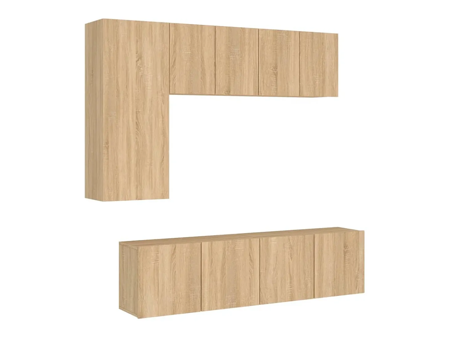 5 pcs móveis de parede p/ TV derivados madeira carvalho sonoma PT204784