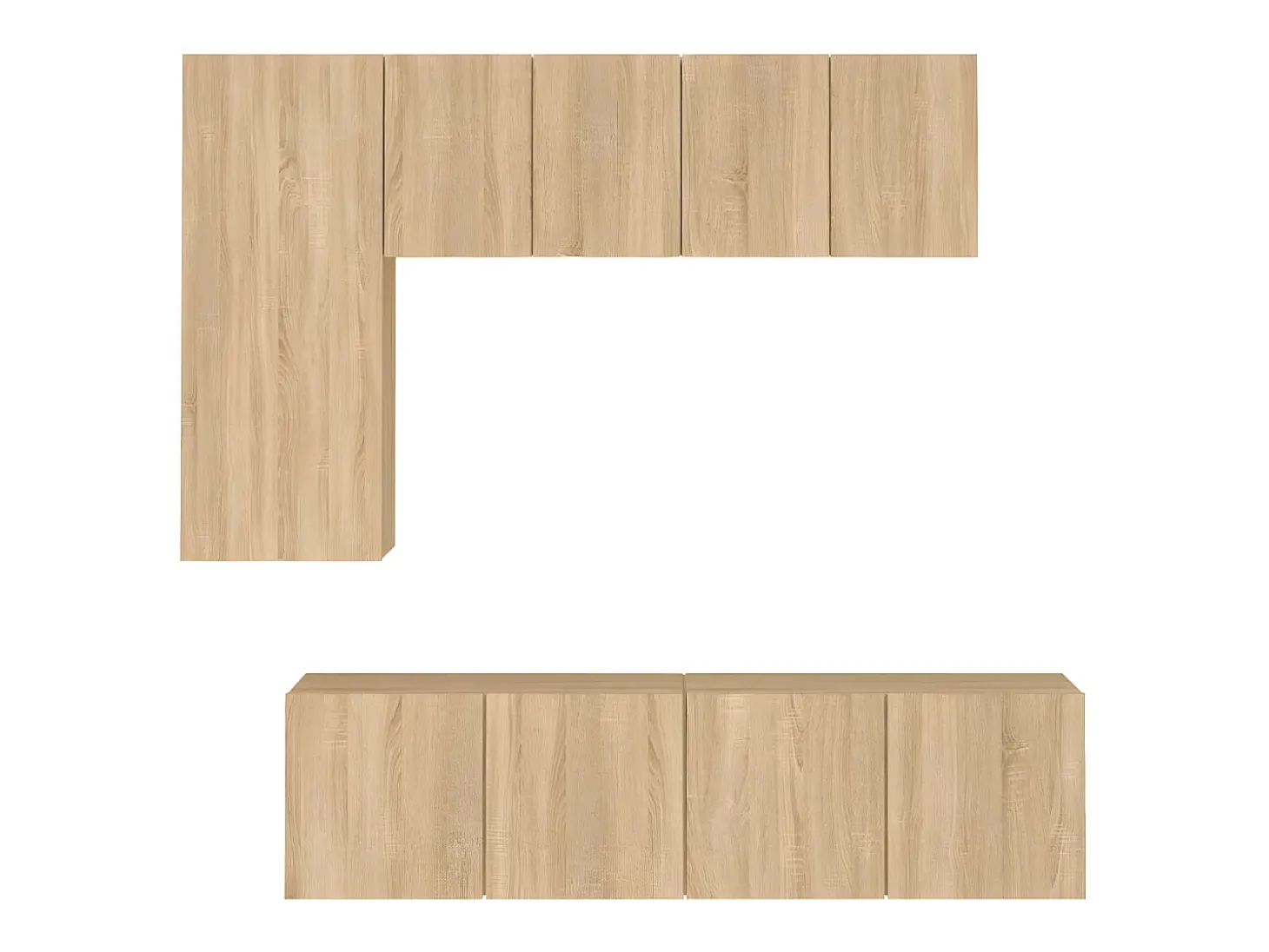 5 pcs móveis de parede p/ TV derivados madeira carvalho sonoma PT204784